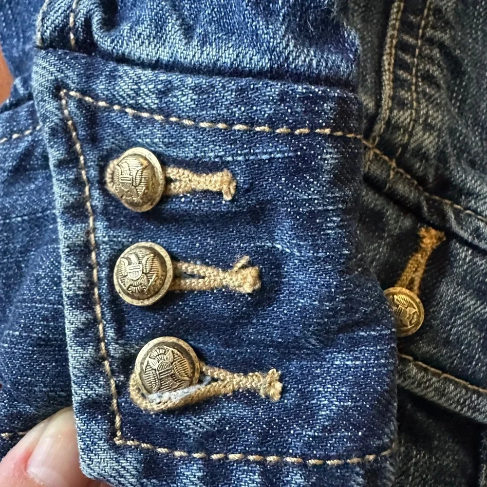 Ralph Lauren Kids Denim Military‎ Jacket Blazer Size 6 Gold Buttons Preppy